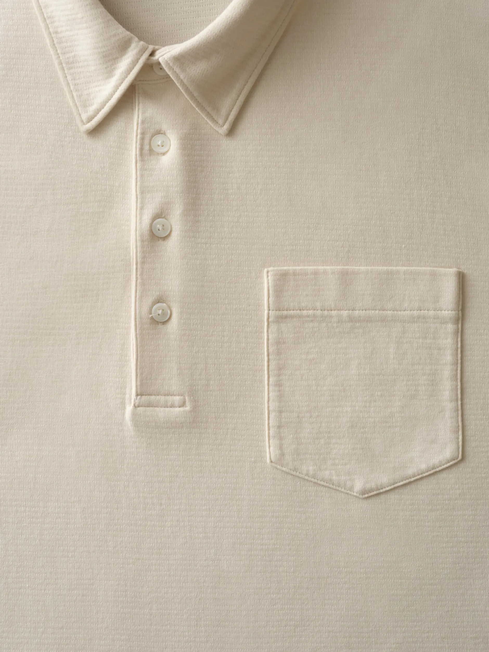 FRAME Duo Fold Polo in White Canvas< Tees & Polos