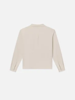 FRAME Duo Fold Relaxed Shirt in White Sand< Shirts