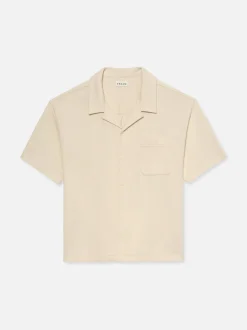 FRAME Duo Fold Relaxed Short Sleeve Shirt in White Sand< Shirts