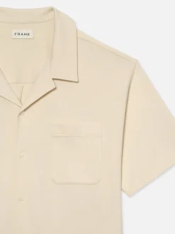 FRAME Duo Fold Relaxed Short Sleeve Shirt in White Sand< Shirts