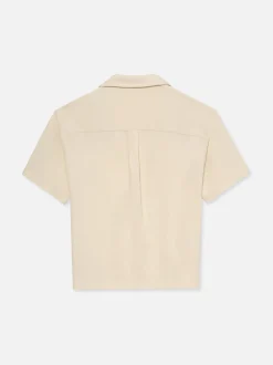 FRAME Duo Fold Relaxed Short Sleeve Shirt in White Sand< Shirts