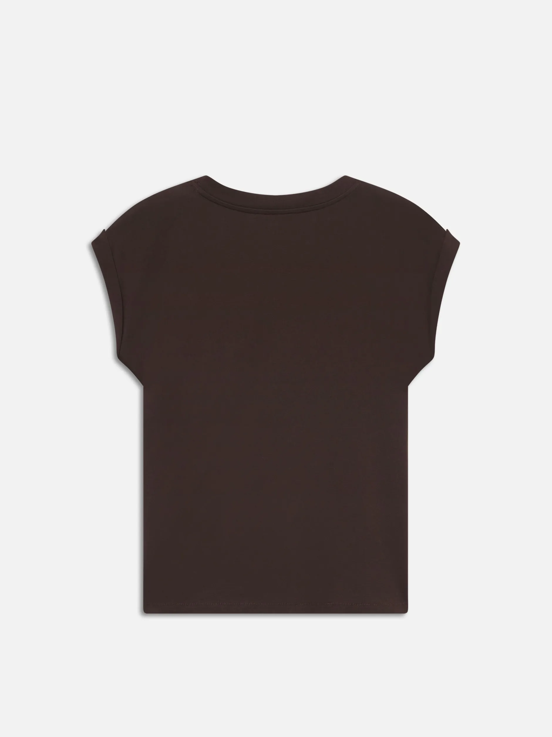 FRAME Easy V-Neck Tee in Chocolate Brown<Women Tanks & Tees