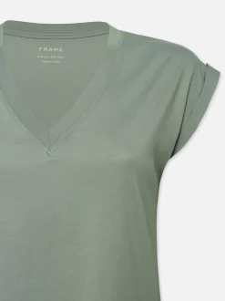 FRAME Easy V-Neck Tee in<Women Tanks & Tees