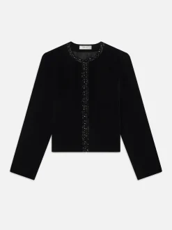 FRAME Embellished Velvet Jacket in<Women Jackets & Coats
