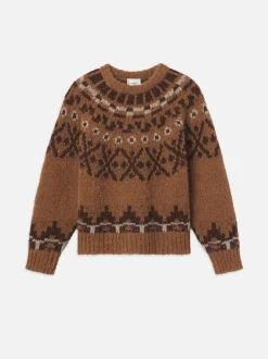 FRAME Fair Isle Sweater in Camel Multi<Women Sweaters