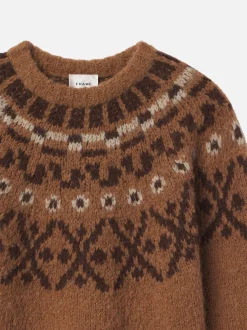 FRAME Fair Isle Sweater in Camel Multi<Women Sweaters