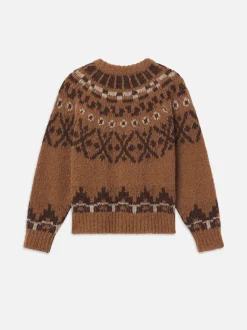 FRAME Fair Isle Sweater in Camel Multi<Women Sweaters