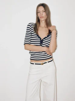 FRAME Femme Mariner Sweater in Navy Multi<Women Tops & Blouses|Sweaters