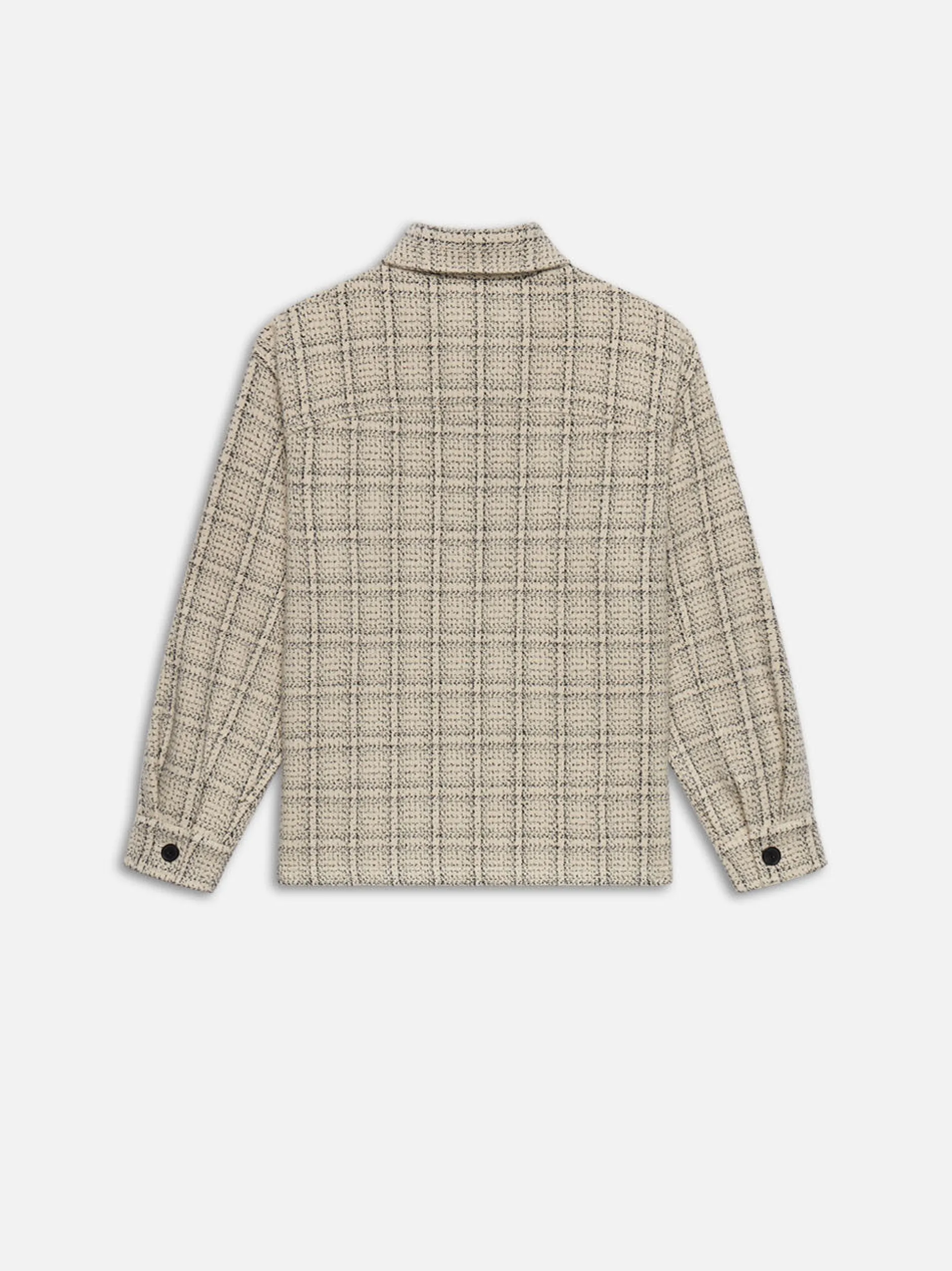 FRAME Flannel Overshirt Jacket in Off White Plaid< Jackets & Coats