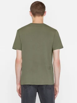 FRAME Logo Tee in Khaki Green< Tees & Polos