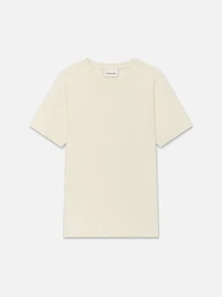 FRAME Logo Tee in White Canvas< Tees & Polos