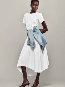 FRAME Gathered Seam Short Sleeve Dress in<Women Dresses & Jumpsuits