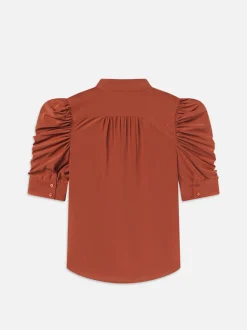 FRAME Gillian Top in Deep Rust<Women Tops & Blouses