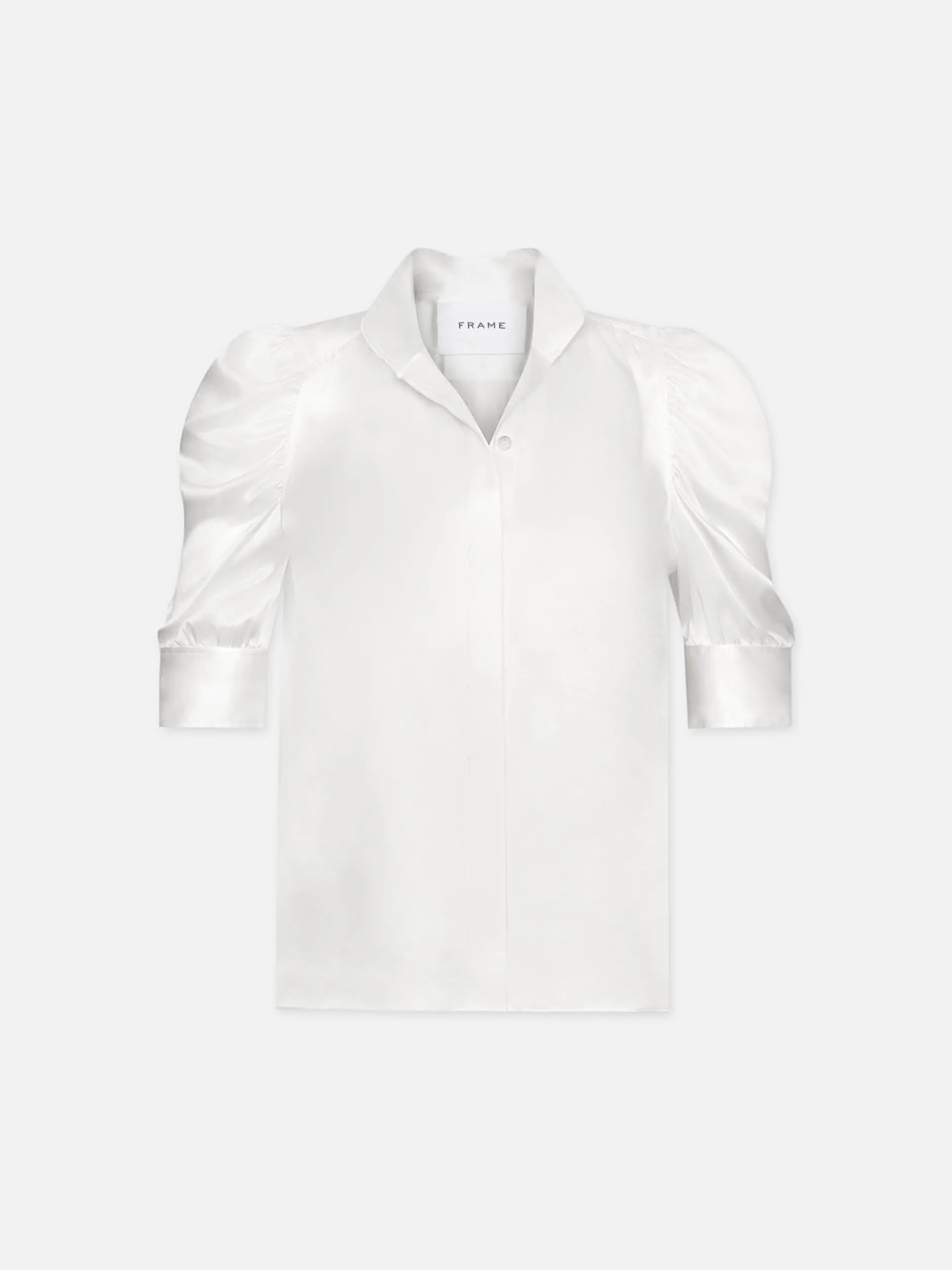 FRAME Gillian Top in Glossy Off White<Women Tops & Blouses