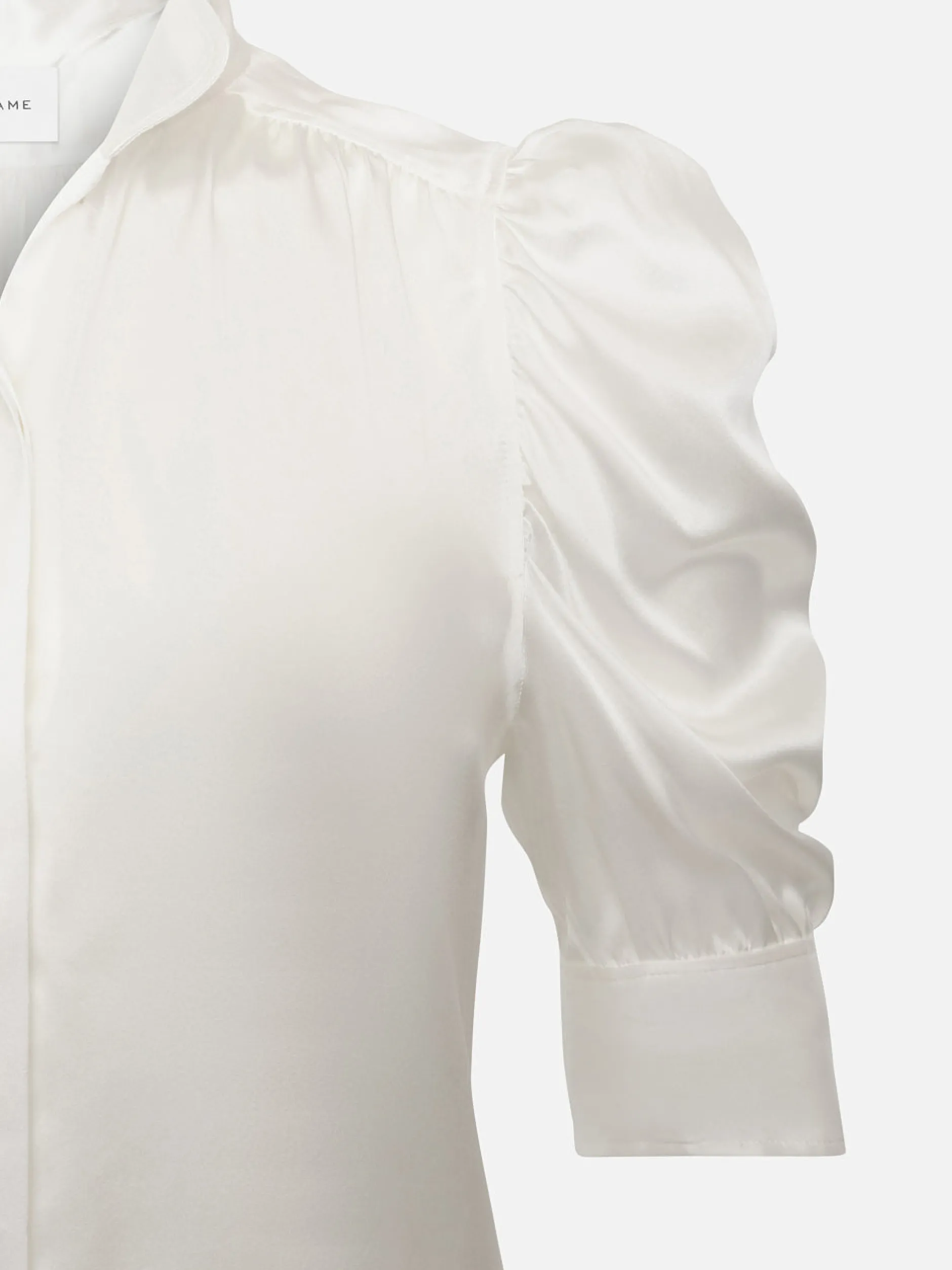 FRAME Gillian Top in Glossy Off White<Women Tops & Blouses