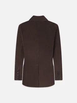 FRAME Grandfather Suede Blazer in Chocolate Brown<Women Leather & Suede|Jackets & Coats