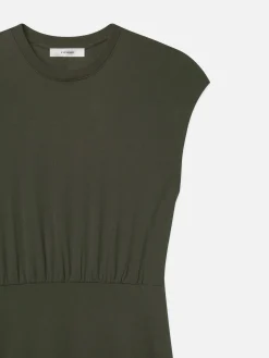 FRAME Handkerchief Hem Jersey Dress in Rich Military<Women Dresses & Jumpsuits