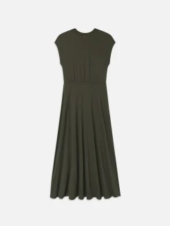 FRAME Handkerchief Hem Jersey Dress in Rich Military<Women Dresses & Jumpsuits