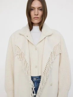 FRAME Jacquard Fringe Coat in<Women Jackets & Coats