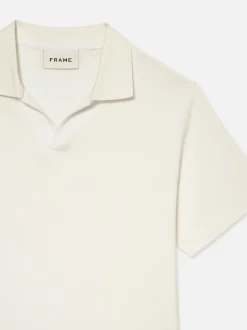 FRAME Jacquard Polo in Off White< Tees & Polos