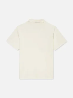 FRAME Jacquard Polo in Off White< Tees & Polos