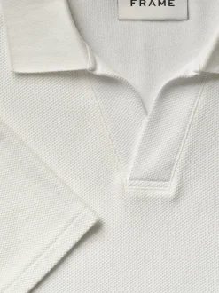 FRAME Jacquard Polo in Off White< Tees & Polos