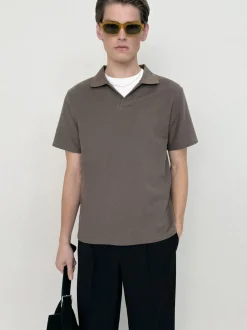 FRAME Jacquard Polo in Soft Mocha< Tees & Polos