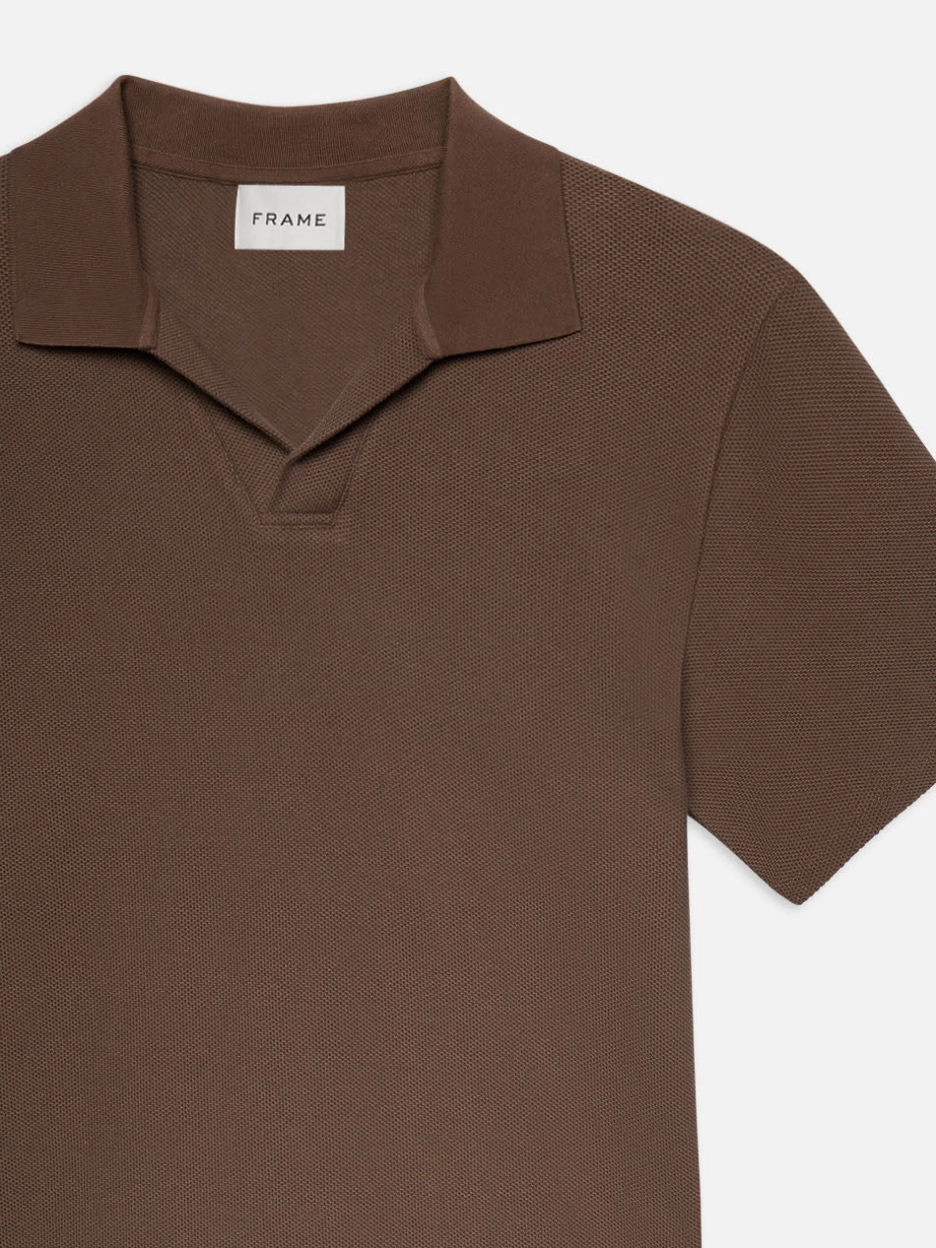 FRAME Jacquard Polo in Soft Mocha< Tees & Polos
