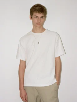 FRAME Jacquard Relaxed Tee in Off White< Tees & Polos