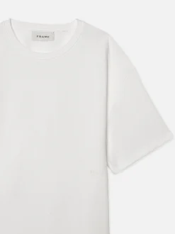 FRAME Jacquard Relaxed Tee in Off White< Tees & Polos