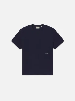 FRAME Jacquard Relaxed Tee in Dark Navy< Tees & Polos