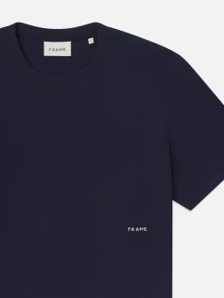 FRAME Jacquard Relaxed Tee in Dark Navy< Tees & Polos