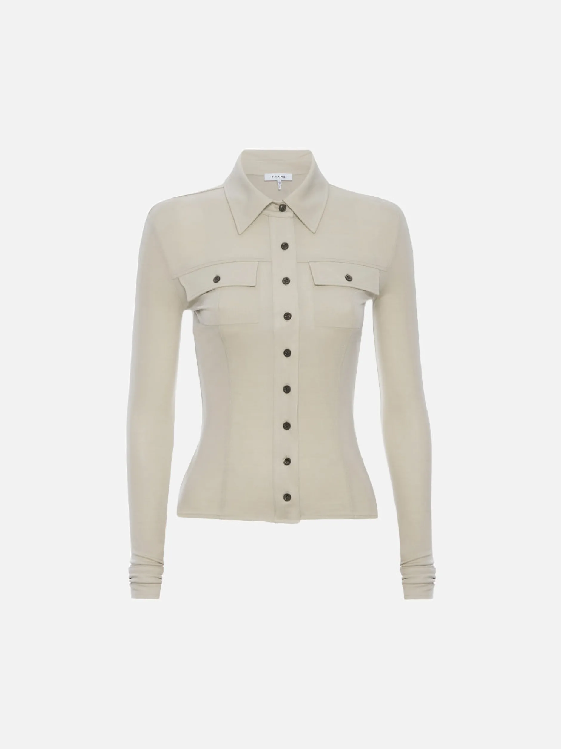 FRAME Jersey Button Up Shirt in<Women Tops & Blouses