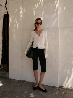 FRAME Jetset Capri in Sheen Noir<Women Skirts & Shorts