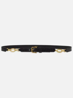 FRAME Jewelry Detail Belt in Black Croc<Women Belts|All Accessories & Shoes