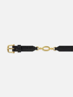 FRAME Jewelry Detail Belt in Black Croc<Women Belts|All Accessories & Shoes