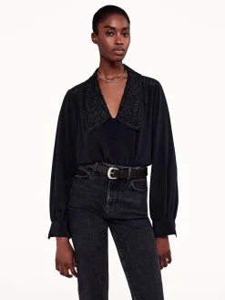 FRAME Lace Collar Blouse in<Women Tops & Blouses