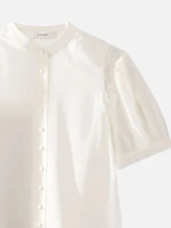 FRAME Lace Shoulder Inset Blouse in<Women Tops & Blouses