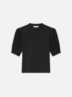 FRAME Lace Sleeve Frankie Tee in<Women Tanks & Tees