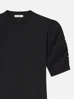 FRAME Lace Sleeve Frankie Tee in<Women Tanks & Tees