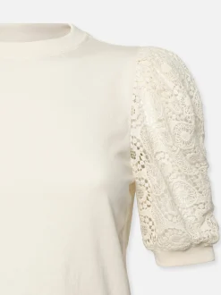 FRAME Lace Sleeve Frankie Tee in<Women Tanks & Tees