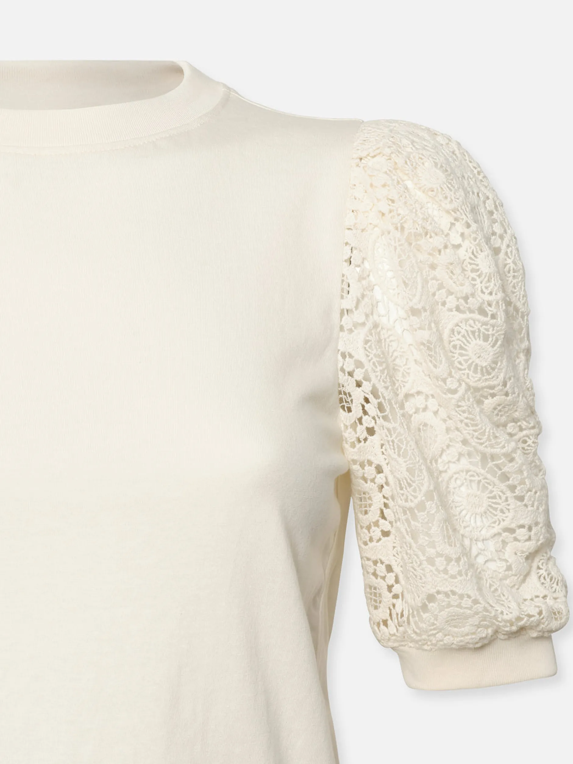 FRAME Lace Sleeve Frankie Tee in<Women Tanks & Tees