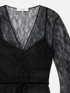 FRAME Lace V-Neck Blouse in<Women Tops & Blouses