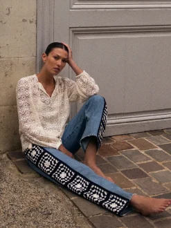 FRAME Le Jane Crop Crochet in Baines Clean<Women Straight