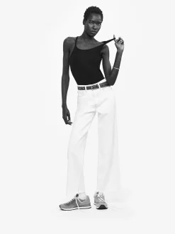 FRAME Le Jane Wide Crop Raw Fray in Au Natural Clean<Women Wide Leg