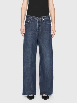 FRAME Le Low Baggy Wide Leg in Blindspot Raw Fray<Women Wide Leg