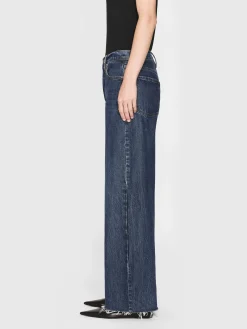 FRAME Le Low Baggy Wide Leg in Blindspot Raw Fray<Women Wide Leg