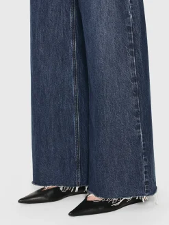 FRAME Le Low Baggy Wide Leg in Blindspot Raw Fray<Women Wide Leg