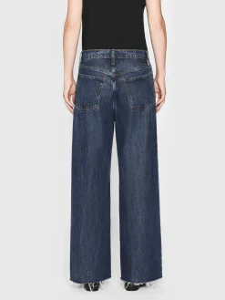FRAME Le Low Baggy Wide Leg in Blindspot Raw Fray<Women Wide Leg