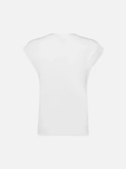 FRAME Le Mid Rise V Neck Tee in<Women Tanks & Tees